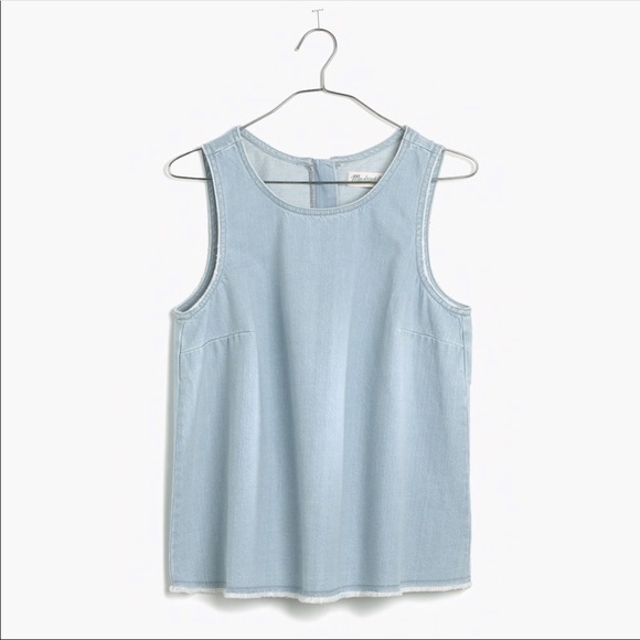 MADEWELL raw edge cutout denim tank - Picture 5 of 8